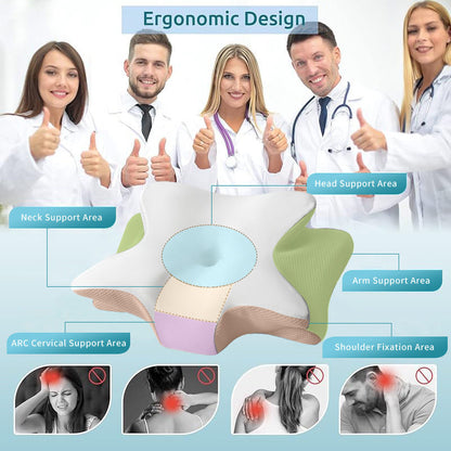 Butterfly Shape Memory Foam Cervical Support Pillow