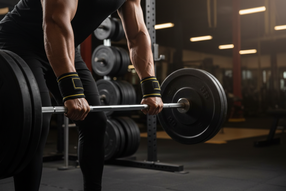 Barbell Row with Grip Straps