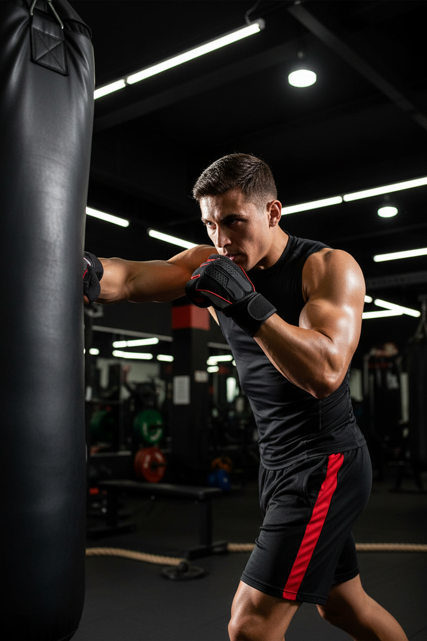 Fitness Gloves Boxing Action Shot