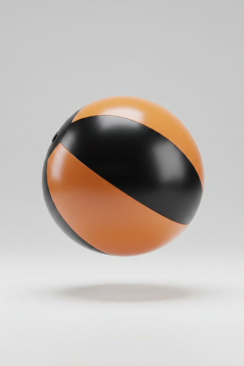 Orange and Black Punching Ball - White Background